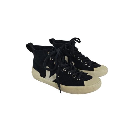 Veja Shoes - Veja Nova Canvas Black High-Top Sneaker Size US Womens 6 EUR 37
